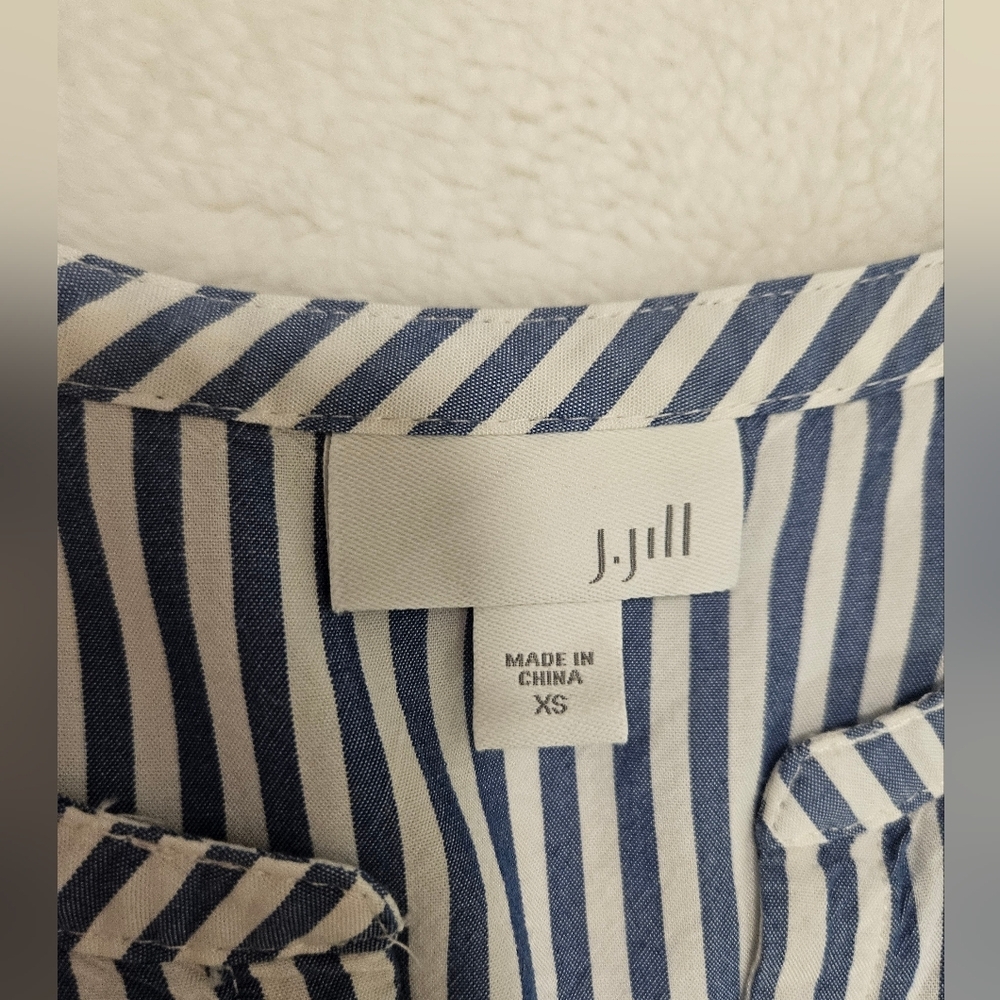 J.Jill Striped Tunic Blue And White  Blouse Size XS - Picture 8 of 9